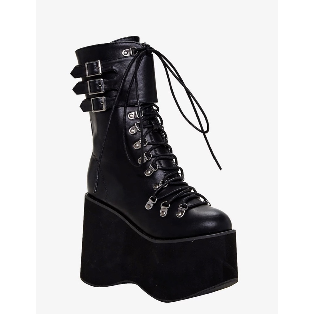 Combat Platform Boots Vegan Leather - W10 - (Not in Stores)
